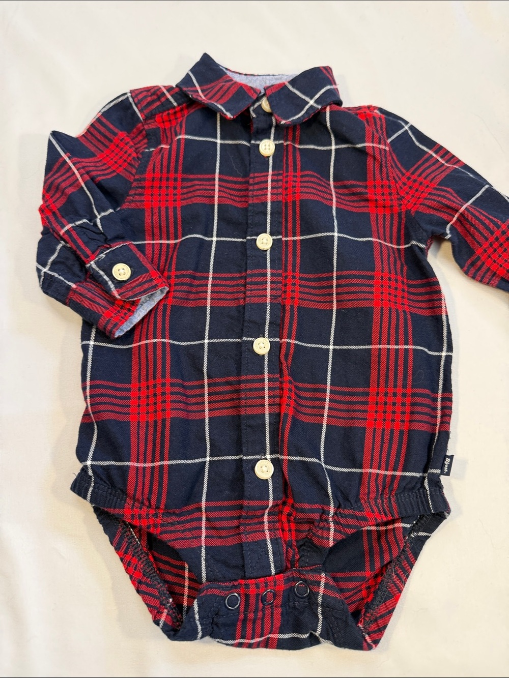 OshKosh B'gosh Navy, Red and White Plaid Button-Front Shirt